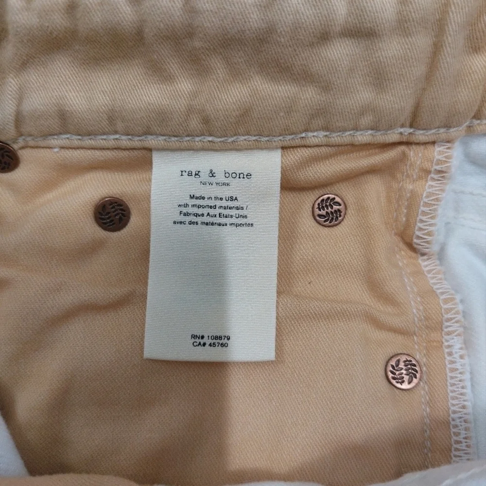 Rag & Bone Maya High Rise Distressed White Denim Jeans- size 23 waist